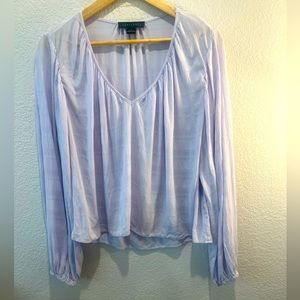 Sanctuary Long Sleeve Light Purple, High-low Blouse, Size Small.